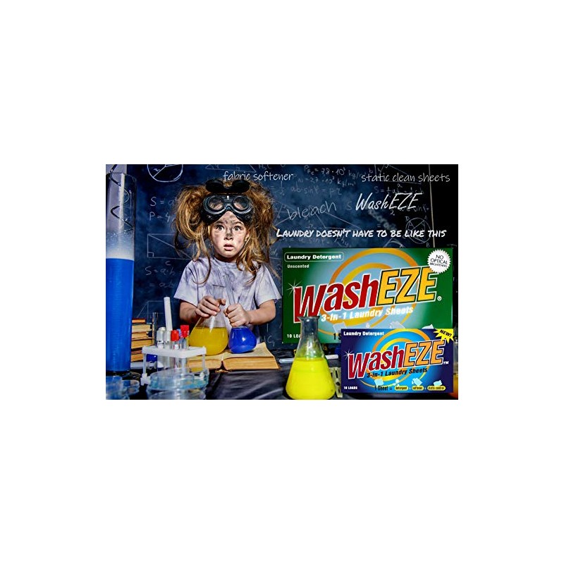 WashEZE 3-in-1 Laundry Sheets - 20 Count, Original Scent