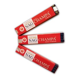 Golden Nag Champa - Aromatic Incense Pack x 3 Vijayshree Nag Champa - Natural Aromatherapy Incense - Incense Sticks, 3 Boxes of 15 grs.