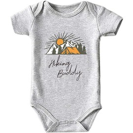 Brief Turbo Hiking Buddy Baby Girls Boys Bodysuit Newborn onesie Short Sleeve Infant Romper gray 12months