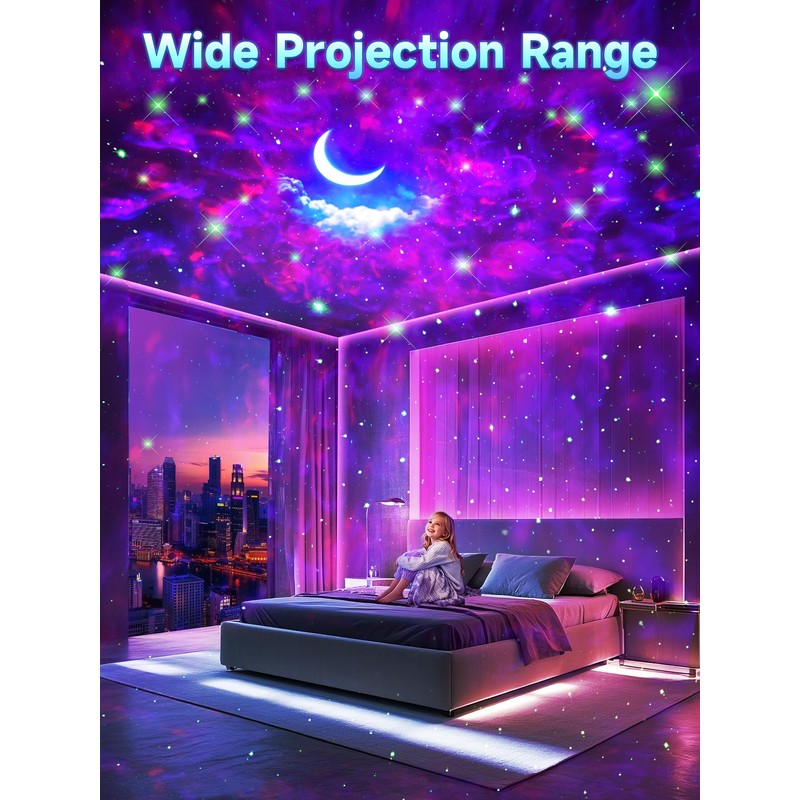 One Fire Galaxy Light Projector, 42 Colors Star Projector Galaxy
