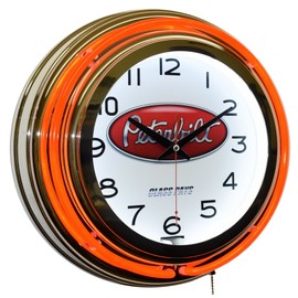 Peterbilt Trucks Class Pay Red Double Neon Advertising Clock Man Cave Garage Decor