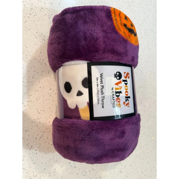 Spooky Vibes Summerween Velvet Plush Throw