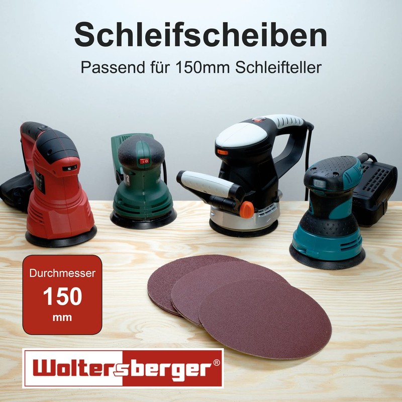 Woltersberger Sanding Disc, 150 mm, Gold, Green, Red