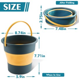 Collapsible Bucket 3PCS 1.3 Gallon/5L Small Plastic Household Cleaning Mop Buckets Foldable Water Bucket for Car Wash Fishing Camping Beach (3PCS)