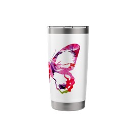 Pop art butterfly collage art bug insect lovers gardeners Stainless Steel Insulated Tumbler