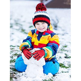 Hicarer 4 Pares de Guantes de Invierno para niños, Impermeables, para Nieve, esquí, cálidos, Unisex, Guantes de Camuflaje para Clima frío, niñas y niños