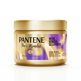 Pantene - Mascarilla Intensiva, Nutre Renueva y Sella Puntas Pro-V Miracles, con Aceite Capilar de Almendras Jojoba y Macadamia, 300 ml