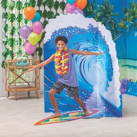 Fun Express Luau 3D Surfing Cardboard Stand-Up - VBS Vacation Bible School Supplies/Decor