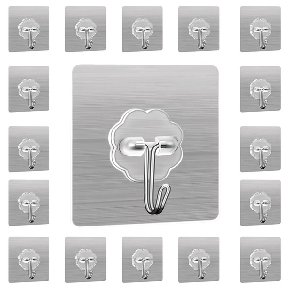 Heavy Duty Adhesive Wall Hooks - 20 Pack 28lb(Max) 2.36