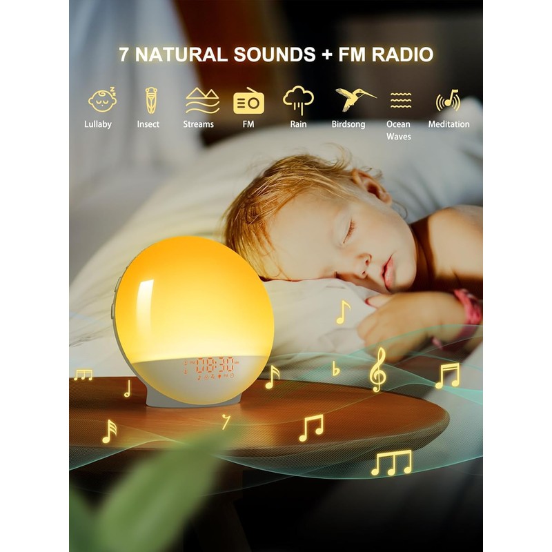 Sunrise Alarm Clock Wake Up Light with App Control, Smart