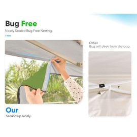 Quictent 10'x10’ Pop up Screened Canopy Tent with Mosquito Netting, Portable Easy up Outdoor Screen House Shelter for Patio, Camping and Picnic, Includes Wheeled Carry Bag (Green)