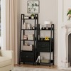 Furologee 4-Tier Ladder Shelf, Ladder Bookshelf with Removable Drawer, Bookcase