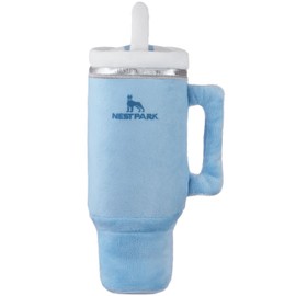 Nestpark Tumbler Cup Funny Dog Toy - Parody Plush Squeaky Crinkle Dog Toy (Chambray Blue)