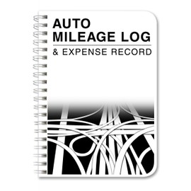 BookFactory Mileage Log Book Auto Mileage Expense Record Notebook for Taxes - 126 Pages - 5'' X 7'' Wire-O (LOG-126-57CW-A(Mileage))