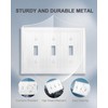 ZILLSEA 2-Pack Pure White Triple Toggle Light Switch Covers, Metal