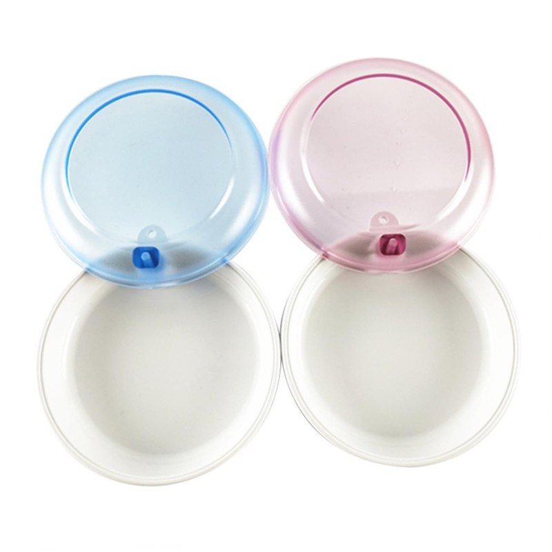 Minkissy 3 Pcs Top and Bottom Dentures Case Holder Plastic