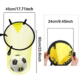 MOLHEM Foldable Football Goal Net 2 Pack, Durable & Portable Soccer Training Equipment, Top Bins Target for Shooting Practice, Backyard Games, Kids & Adults (Indoor/Outdoor Use)