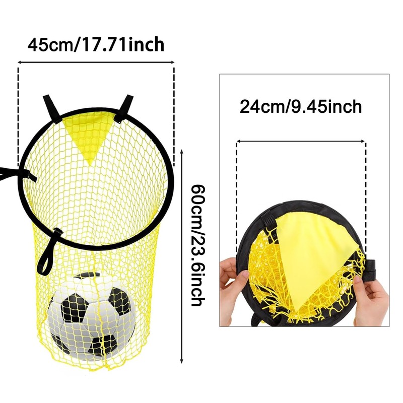 MOLHEM Foldable Football Goal Net 2 Pack, Durable & Portable