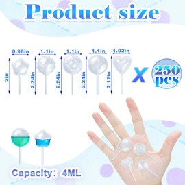 250 Pcs Mini Pipetas para Flan,4ML Goteros Pipetas para Postres Plastic Transfer Pipettes for Cupcakes (5-Shapes)