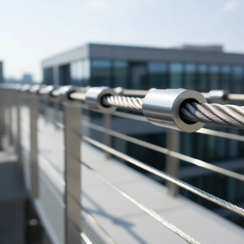 Cable Railing Kit 1/8 In Polished Steel Cable Wheel Protector