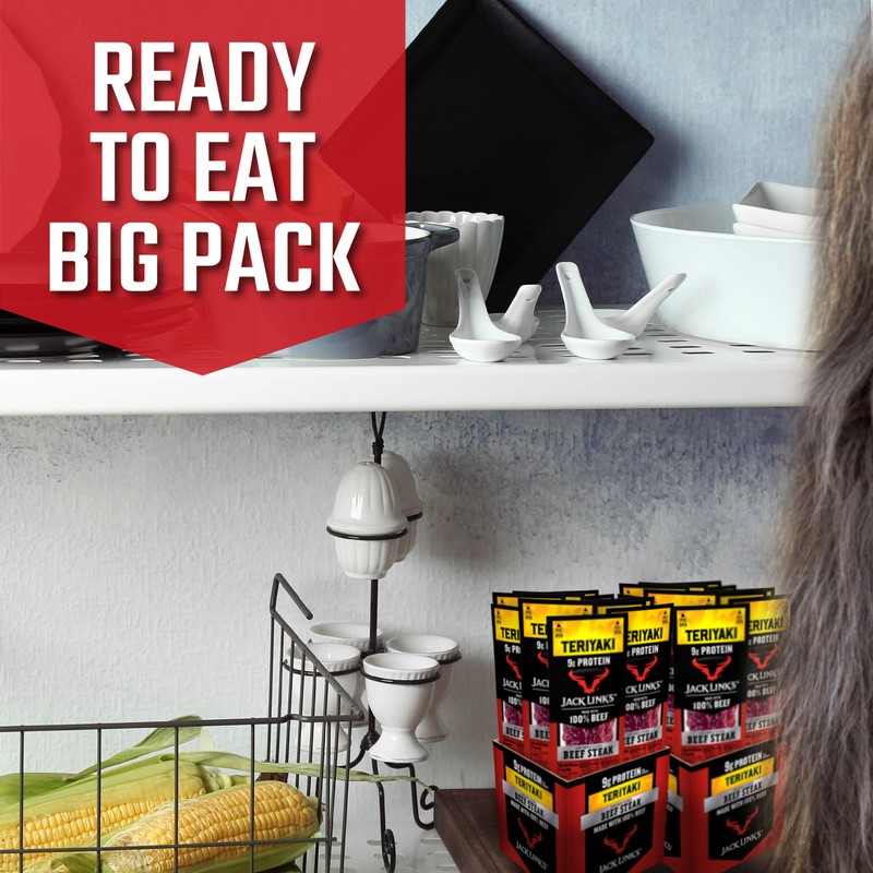 Jack Link's Beef Steak, Teriyaki - Protein Snacks, Meat Snack