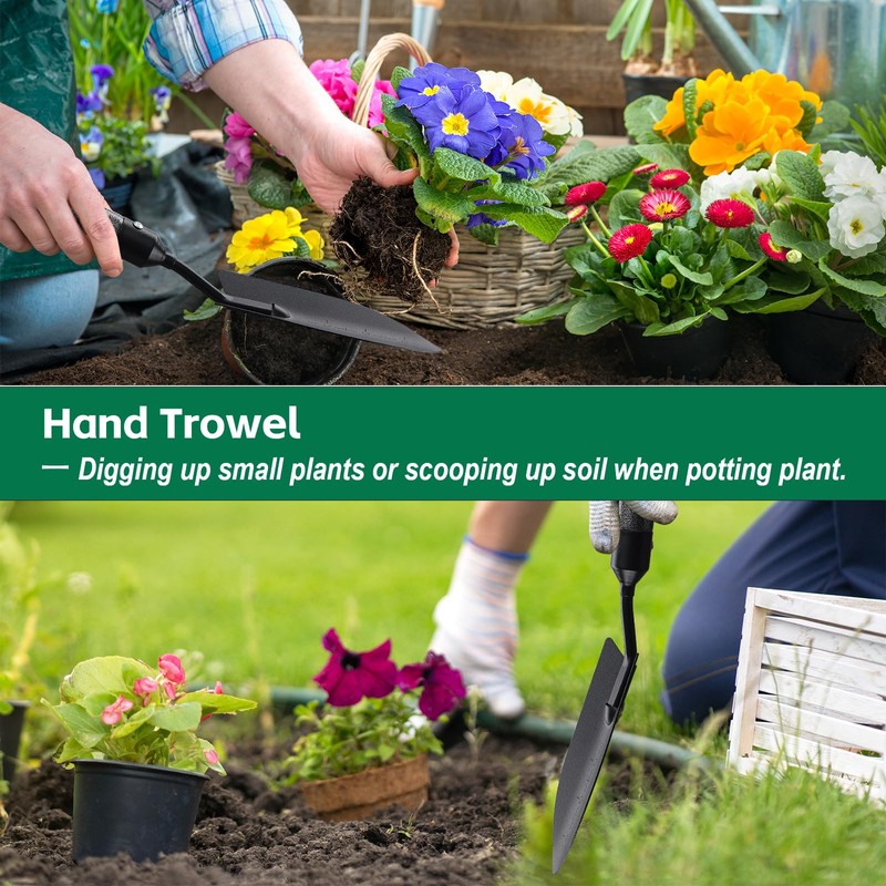 Garden Tools Set with Extension Handles, 5 Piece Thick Gardening