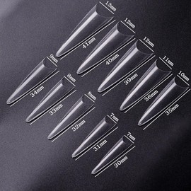 JZK 500x Clear Extra Long Half Cover Stiletto Nail Tips For Acrylic Extensions, Long Pointy False Nail Tips For Gel And Acrylic Nails, Finger Nail Extension Tips For Nail Salon