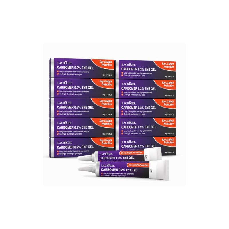 10x Lacrigel CARBOMER 0.2% - Eye Gel for Dry, Tired,