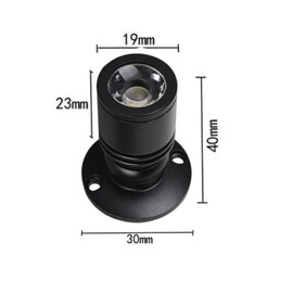 HVZUM 4 Mini Ceiling Spotlights Display Cabinet Lighting Spotlights 1 W Warm White 3000 K Mini Construction Straler (Black)