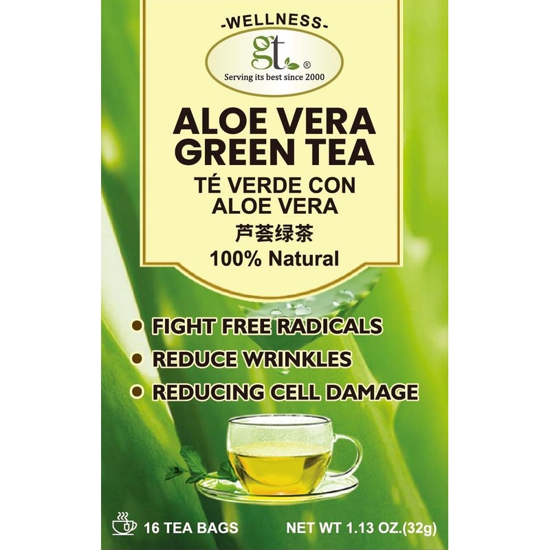 GT Aloe Vera Green Tea, 1.13 Ounce Box (16 Tea