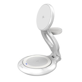 j5create Qi2 3-in-1 Wireless Charging Station - White