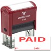 PAID By Date Self Inking Rubber Stamp (Red Ink) Large