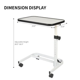 UNLICON Medical Rolling Bedside Table with Wheels, Over Bed Table with Storage, Serving Tray, Laptop Computer Desk for Elderly, Hospital Patient, Home Care, White