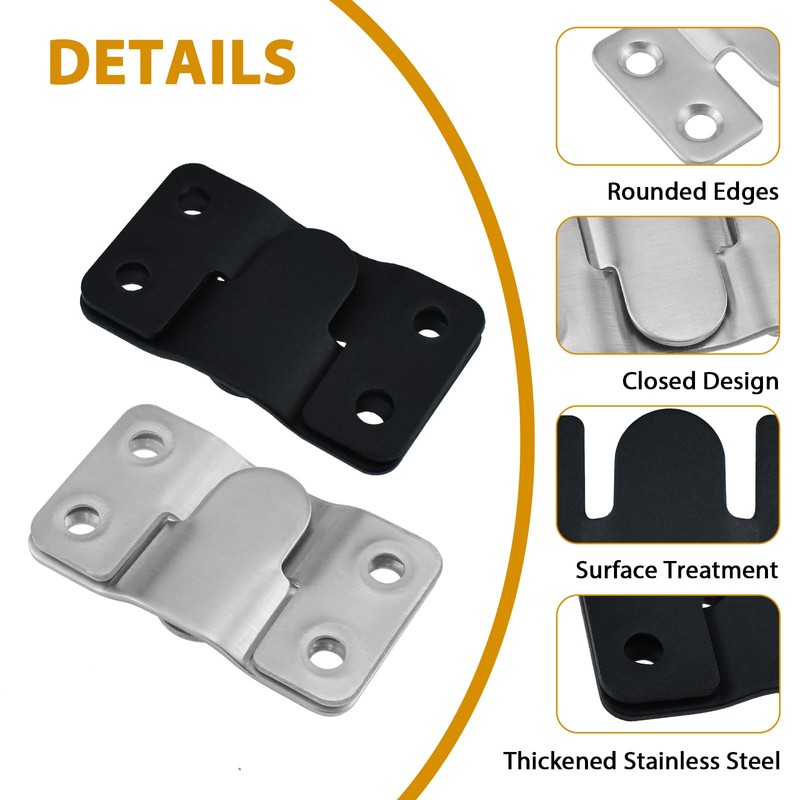 SATUY 8 Pcs Flush Mount Bracket, Stainless Steel Interlocking Hanging