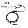 USB Endoscope 8mm Lens 3 in 1 Interface IP67 Waterproof