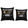 On Leaf Blower Mode Autumn Throw Pillow
