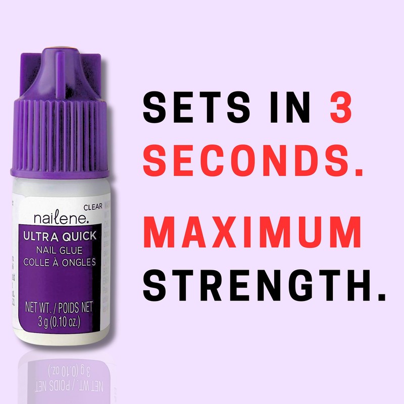 Nailene Ultra Quick Nail Glue - Durable, Easy to Apply