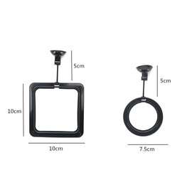 YIUIRUOI 2-Pack Aquarium and Tank Floating Food Feeders with Suction Cups for Fish Feeding (Black)