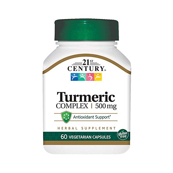 21st Century Turmeric Complex 500 mg - 60 Vegetarian Capsules, Pack of 4