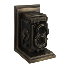Resin Statues Vintage Tlr Camera Decorative Bronze Finish Single Bookend Statue 5 X 7 X 4.25 Inches Bronze