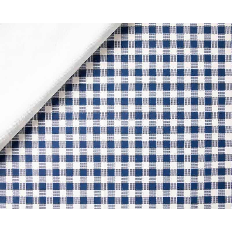 Oilcloth Tablecloth Washable Square 140 x 200 cm Checked Blue