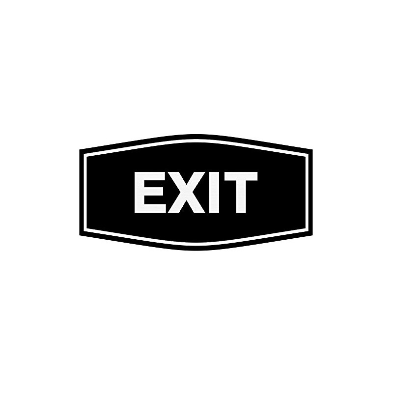 Fancy EXIT Sign (Black) - Large 1 Pack
