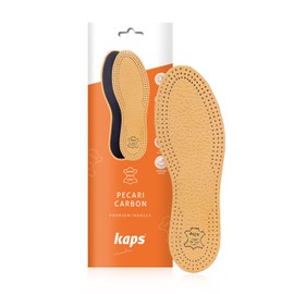 KAPS PECARI Carbon Shoe Insoles, Vegetable Tanned Sheepskin Leather with Activated Carbon Charcoal, Elegant and Comfortable (Women/UK 2/35 EUR)