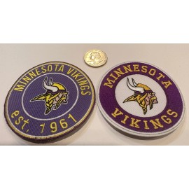 Unbranded (2)-Minnesota Vikings vintage Style embroidered iron on Patches 3”x 3” Beautiful