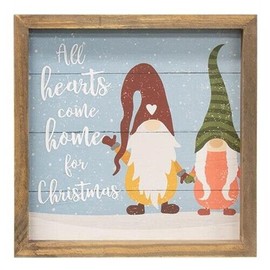 Gnomes All Hearts Come Home for Christmas Gnome Slat Frame