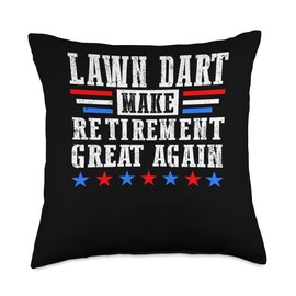 Lawn Darts Clothes For Men And Women Retired Lawn Player Darts Jarts Throw Pillow, 18x18, Multicolor
