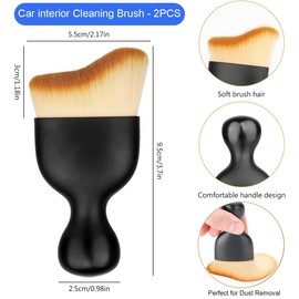Ruayia Car Detailing Brush, Pack of 3 Car Interior Detail Brush, Cleaning Brush, Car Interior Cleaning Tools, Soft Brush, Car Interior Brush for Dashboard, Air Outlet Gap