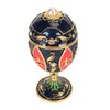 Egg Shaped Trinket Boxes Rhinestones Inlay Hand Painted Enamel Delicate