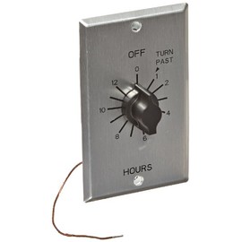NSI TORK C412H Spring-Wound in-Wall Twist Timer with Commercial Style Metal Plate and 12-Hour Length for Automatic Shutoff of Motors or Lights, Metal-Brushed Aluminum