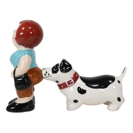 Ebros Gift Ouch! Lady And The Tramp Dog Kissing Magnetic Ceramic Salt And Pepper Shakers Set Figurine Collectibles Dogs Animal Themed Decorative Kitchenware Dinnerware